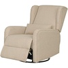 Madison Park Recliner & Rocking Chair: Glider Recliner Nursery Chair with Lumbar Pillow, Swivel Rocker Recliner 3-in-1 Accent Chair with Side Pocket for Living Room Bedroom & Small Spaces, Blue(Beige)