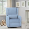 Madison Park Recliner & Rocking Chair: Glider Recliner Nursery Chair with Lumbar Pillow, Swivel Rocker Recliner 3-in-1 Accent Chair with Side Pocket for Living Room Bedroom & Small Spaces, Blue(Light Blue)