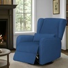 Madison Park Recliner & Rocking Chair: Glider Recliner Nursery Chair with Lumbar Pillow, Swivel Rocker Recliner 3-in-1 Accent Chair with Side Pocket for Living Room Bedroom & Small Spaces, Blue(Blue)
