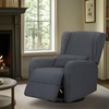 Madison Park Recliner & Rocking Chair: Glider Recliner Nursery Chair with Lumbar Pillow, Swivel Rocker Recliner 3-in-1 Accent Chair with Side Pocket for Living Room Bedroom & Small Spaces, Blue(Grey)