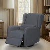 Madison Park Recliner & Rocking Chair: Glider Recliner Nursery Chair with Lumbar Pillow, Swivel Rocker Recliner 3-in-1 Accent Chair with Side Pocket for Living Room Bedroom & Small Spaces, Blue(Grey)