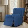 Madison Park Recliner & Rocking Chair: Glider Recliner Nursery Chair with Lumbar Pillow, Swivel Rocker Recliner 3-in-1 Accent Chair with Side Pocket for Living Room Bedroom & Small Spaces, Blue(Blue)