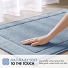 Madison Park Sanctuary 100% Cotton Non-Slip Bath Rug for Bathroom, Bedroom & Entryway, 20×32 Inch Low-Profile Soft Absorbent Woven Bathroom Rug, Machine Washable, Sage Green(Blue)