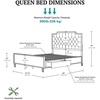 Madison Park Signature Queen Solid Wood Bed Frame with Upholstered Headboard, Wood Slats Support, No Box Spring, Easy Assembly