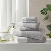 Madison Park Hayden 6 Piece Bath & Hand Towel Set, 550 GSM, Charcoal | Yarn-Dyed Dobby Slub Texture, 100% Combed Cotton, 2 Bath 2 Hand 2 Washcloth, Soft Absorbent Spa Hotel Quality Towels(Grey)