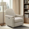 Madison Park Recliner & Rocking Chair: Glider Recliner Nursery Chair for Living Room & Bedroom, Swivel Rocker Recliner with a Rounded Back, Versatile 3-in-1 Accent Chair for Small Spaces, Light Grey(Beige)