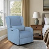 Madison Park Recliner & Rocking Chair: Glider Recliner Nursery Chair with Lumbar Pillow, Swivel Rocker Recliner 3-in-1 Accent Chair with Side Pocket for Living Room Bedroom & Small Spaces, Blue(Light Blue)