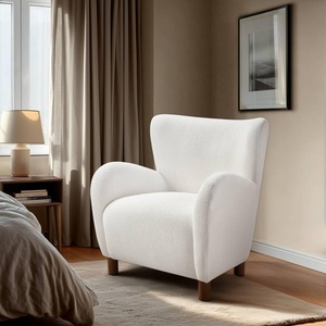INK+IVY Wingback Armchair, Upholstered High Back Accent Chair for Living Room, Comfy Reading Chair with Solid Walnut Legs and 300 lbs Weight Capacity, Small Space Armchair for Bedroom, Nursery, Office