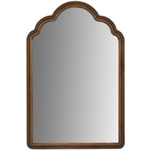 Madison Park 24″x36″ Wooden Framed Arched Wall Mirror with Unique Scalloped Corners and Modern Shape, Natural Wood Bathroom Vanity Mirror for Entryway, Living Room