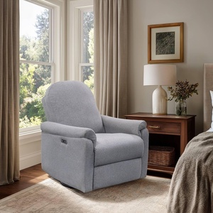 Madison Park Recliner & Rocking Chair: Glider Recliner Nursery Chair for Living Room & Bedroom, Swivel Rocker Recliner with a Rounded Back, Versatile 3-in-1 Accent Chair for Small Spaces, Light Grey(Light Grey)