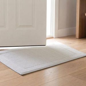 Madison Park Sanctuary 100% Cotton Non-Slip Bath Rug for Bathroom, Bedroom & Entryway, 20×32 Inch Low-Profile Soft Absorbent Woven Bathroom Rug, Machine Washable, Sage Green(White)