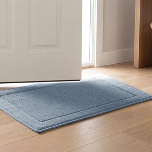 Madison Park Sanctuary 100% Cotton Non-Slip Bath Rug for Bathroom, Bedroom & Entryway, 20×32 Inch Low-Profile Soft Absorbent Woven Bathroom Rug, Machine Washable, Sage Green(Blue)
