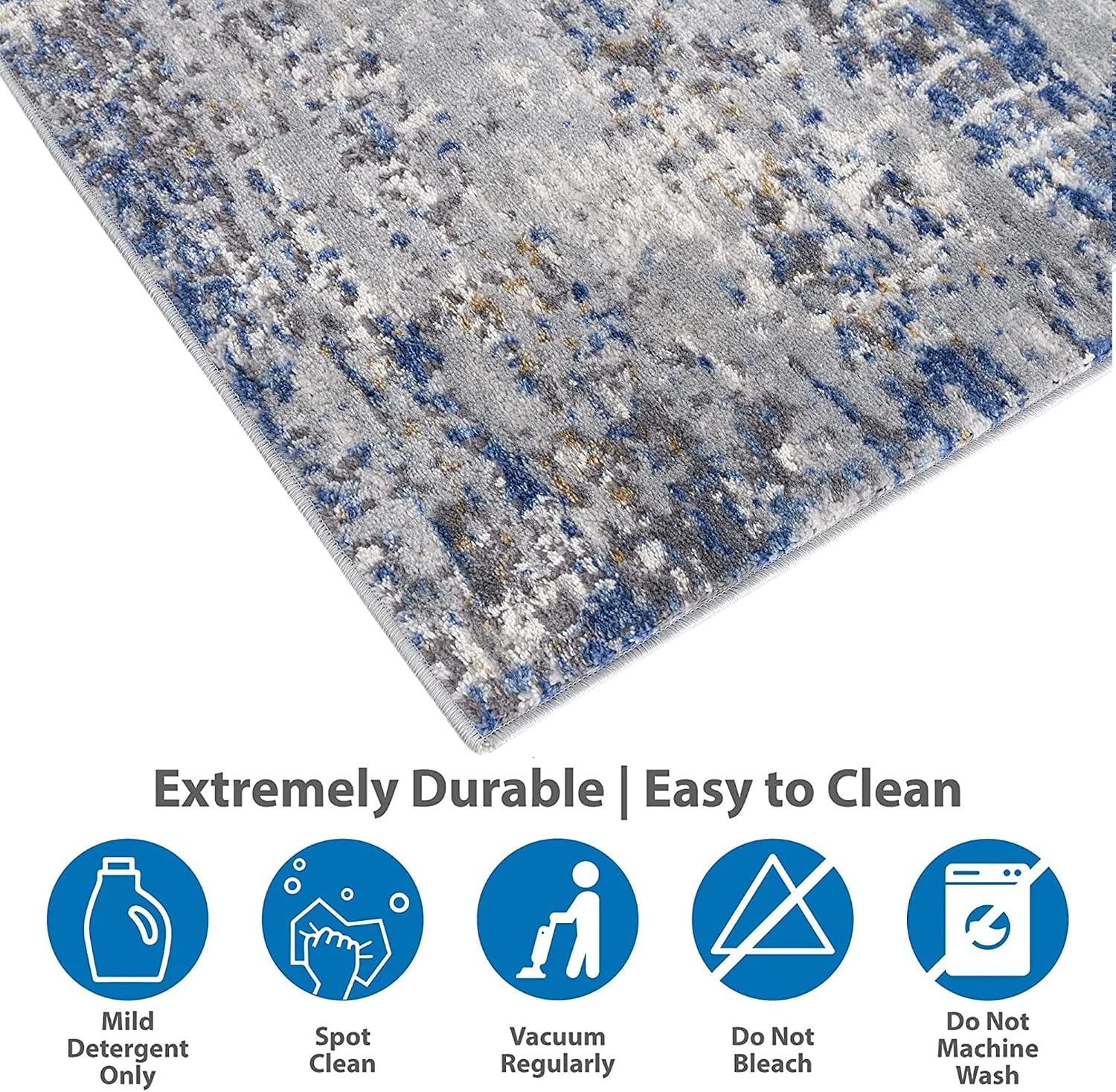 image:imageMadison Park Harley Woven Turkish Area Rugs for Living Room Indoor Dining Accent Modern Home Dcor Ultra Soft Floor Carpets for Dining Room 711W x 10L Abstract BlueCreamHarley BlueCream