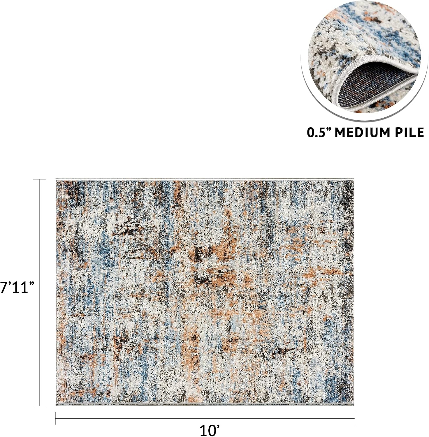 image:imageMadison Park Newport Pegasus Woven Turkish Area Rugs for Living Room Indoor Dining Accent Modern Home Dcor Ultra Soft Floor Carpets for Bedroom 53W x 7L MultiNewport Multi