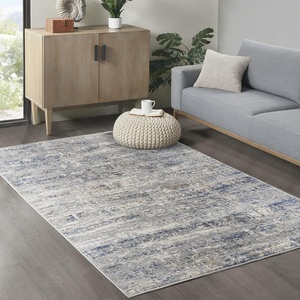 Madison Park Harley Woven Turkish Area Rugs for Living Room, Indoor Dining Accent Modern Home Décor, Ultra Soft Floor Carpets for Dining Room, 7’11″W x 10’L, Abstract Blue/Cream(Harley Blue/Cream)