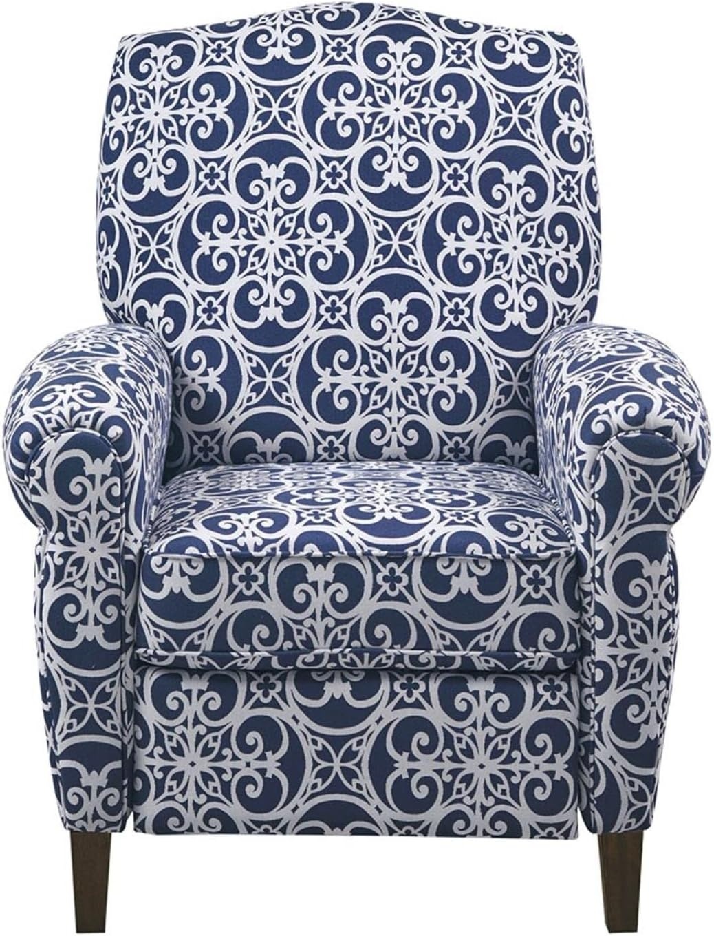 image:imageMadison Park Chic Recliner Chair for Living Room Comfy Reading Chair Padded Seat Backrest Solid Wood Legs Indoor Furniture for Bedroom Dcor Apartment Single Sofa Home Theater Navy KirbyNavy Multi