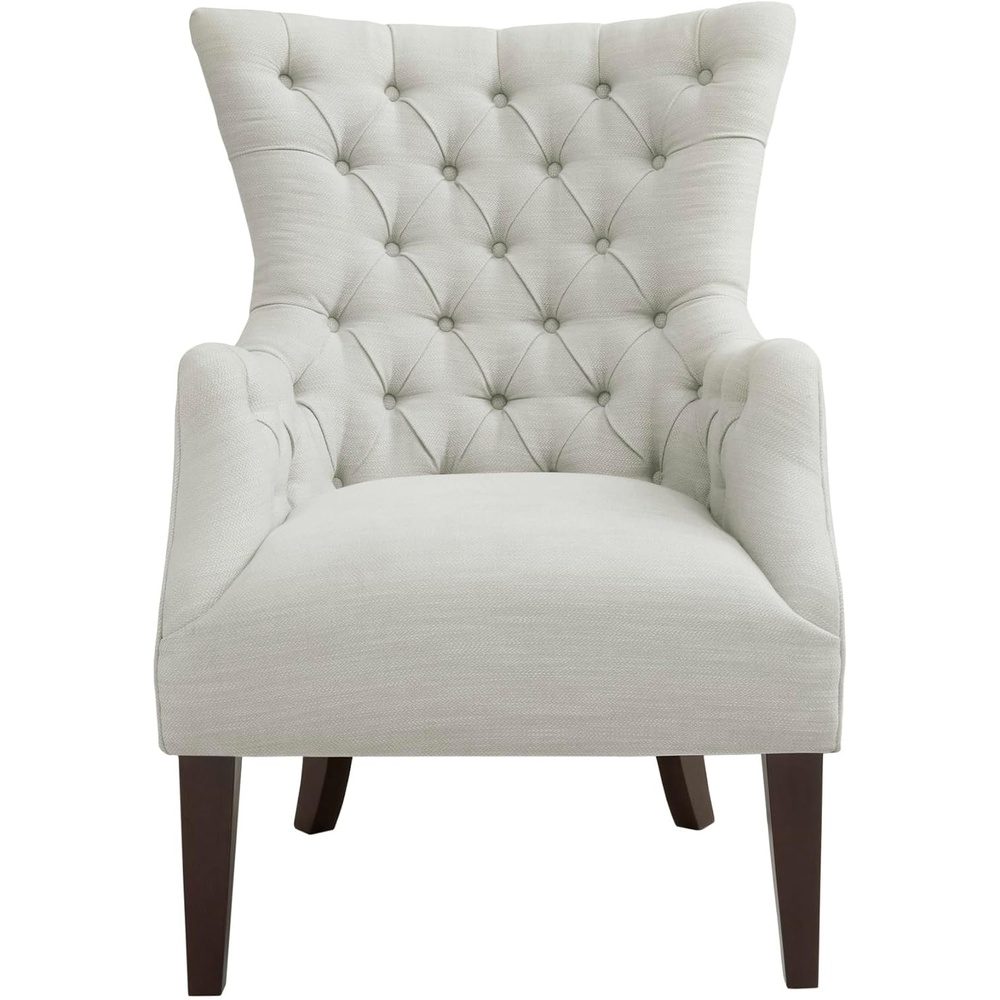image:imageMadison Park Hannah Button Tufted Wing Chair Modern Accent Chair Blending Contemporary Lines for Versatile Look Easy Assembly Ivory 3025 W x 33 D x 4125 H