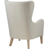 Madison Park Arianna Upholstered High Wingback Accent Chair with Solid Wood Legs and Rounded Arms, Pipped, Chic Transitional, Plaid Fabric Padded Cushion Seat Bedroom Lounge Comfy for Reading, Linen(Linen)
