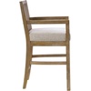 Madison Park Bar Stool with Rattan Back, Wood Counter Height Barstools, Farmhouse Stools with Open Arm Design, Mid-Century Modern Upholstered Bar Chair for Kitchen Island, 25.5″ H