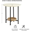 Madison Park Beumont Round End Table for Living Room, Accent Side Table with Natural Wood Shelf, Metal Legs, Modern Compact Accent Table for Small Living Room Furniture 21″ H White/Natural