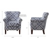 Madison Park Brooke Upholstered Accent Chair with Solid Wood Legs and Rolled Arms, Nailhead Trim, Tight Back, Fretwork Print, Chic Padded Cushion Seat Bedroom Lounge Comfy for Reading, 29.25″ W, Navy