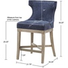Madison Park Carson Swivel Counter Stool, Upholstered Wingback Counter-Height Chair with 360° Swivel Seat, Bronze Kick Plate, Solid Wood Legs, Reclaimed Grey Finish, Navy(Navy)