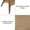 Madison Park Clearwater Natural Ratan Accent Chair – Solid Wood Frame & Legs, Country Style Armchair, High-Back Design with Ratan Insert, Fully Assembled, Natural