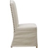 Madison Park Foster Parsons Upholstered Accent Dining Chairs Set of 2, High Back Padded Seat with Nailhead Trim, Skirt, and Solid Wood Legs, Kitchen Furniture, Beige
