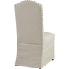 Madison Park Foster Parsons Upholstered Accent Dining Chairs Set of 2, High Back Padded Seat with Nailhead Trim, Skirt, and Solid Wood Legs, Kitchen Furniture, Beige