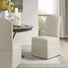 Madison Park Foster Parsons Upholstered Accent Dining Chairs Set of 2, High Back Padded Seat with Nailhead Trim, Skirt, and Solid Wood Legs, Kitchen Furniture, Beige