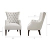 Madison Park Hannah Button Tufted Wing Chair – Modern Accent Chair, Blending Contemporary Lines for Versatile Look. Easy Assembly, Ivory, 30.25″ W x 33″ D x 41.25″ H