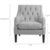 Madison Park Qwen Upholstered Accent Chair with Solid Wood Legs, Button Tufted, Round Arms, Removable Seat Cushion, Transtional, Pipped Padded Cushion Seat Bedroom Lounge Comfy for Reading, Navy(Grey)