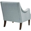 Madison Park Qwen Upholstered Accent Chair with Solid Wood Legs, Button Tufted, Round Arms, Removable Seat Cushion, Transtional, Pipped Padded Cushion Seat Bedroom Lounge Comfy for Reading, Navy(Dusty Blue)