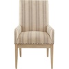 Madison Park Rika Dining Arm Chair Set of 2, Upholstered High-Back Farmhouse Chairs with Track Arms, Bronze Nailhead Trim, Solid Wood Legs, Natural