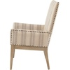 Madison Park Rika Dining Arm Chair Set of 2, Upholstered High-Back Farmhouse Chairs with Track Arms, Bronze Nailhead Trim, Solid Wood Legs, Natural