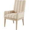 Madison Park Rika Dining Arm Chair Set of 2, Upholstered High-Back Farmhouse Chairs with Track Arms, Bronze Nailhead Trim, Solid Wood Legs, Natural
