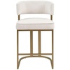 Madison Park Upholstered Bar Stool, Armless Counter Height Barstool with Back & Footrest, 25.5″ Gold Metal Frame Kitchen Island Chair, Modern Counter Stool for Dining Room(Ivory)