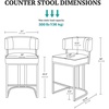 Madison Park Upholstered Bar Stool, Armless Counter Height Barstool with Back & Footrest, 25.5″ Gold Metal Frame Kitchen Island Chair, Modern Counter Stool for Dining Room(Brown)
