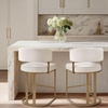 Madison Park Upholstered Bar Stool, Armless Counter Height Barstool with Back & Footrest, 25.5″ Gold Metal Frame Kitchen Island Chair, Modern Counter Stool for Dining Room(Ivory)