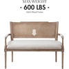 Madison Park Willshire Natural Rattan Settee, Upholstered Seat – Charming Country Design, Rustic Reclaimed Wood Finish, Ratan Insert Backrest & Padded Arm Rest, 47.25″ Wide Beige/Reclaimed Natural