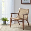Madison Park Clearwater Natural Ratan Accent Chair – Solid Wood Frame & Legs, Country Style Armchair, High-Back Design with Ratan Insert, Fully Assembled, Natural