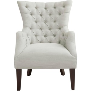 Madison Park Hannah Button Tufted Wing Chair – Modern Accent Chair, Blending Contemporary Lines for Versatile Look. Easy Assembly, Ivory, 30.25″ W x 33″ D x 41.25″ H