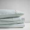 Madison Park 600 TC Cooling Cotton Blend Solid Bed Sheet Set with 16 Inch Deep Pocket, All Season, Soft Bedding-Set, Matching Pillow Case, Full, Blue, 4 Piece(Seafoam)