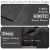 Madison Park 600 TC Cooling Cotton Blend Solid Bed Sheet Set with 16 Inch Deep Pocket, All Season, Soft Bedding-Set, Matching Pillow Case, Full, Blue, 4 Piece(Black)