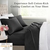 Madison Park 600 TC Cooling Cotton Blend Solid Bed Sheet Set with 16 Inch Deep Pocket, All Season, Soft Bedding-Set, Matching Pillow Case, Full, Blue, 4 Piece(Black)