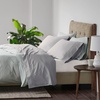 Madison Park 600 TC Cooling Cotton Blend Solid Bed Sheet Set with 16 Inch Deep Pocket, All Season, Soft Bedding-Set, Matching Pillow Case, Full, Blue, 4 Piece(Grey)
