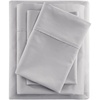 Madison Park 600 TC Cooling Cotton Blend Solid Bed Sheet Set with 16 Inch Deep Pocket, All Season, Soft Bedding-Set, Matching Pillow Case, Full, Blue, 4 Piece(Grey)