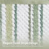 Madison Park Sutton Stripe 6 Piece Cotton Bath Towel Set, Soft Clay | 550 GSM Cotton, Tonal Stripe Jacquard, Quick Dry Absorbent Guest Bathroom Beach Essentials, Housewarming Wedding Gift(Green)