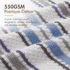 Madison Park Sutton Stripe 6 Piece Cotton Bath Towel Set, Soft Clay | 550 GSM Cotton, Tonal Stripe Jacquard, Quick Dry Absorbent Guest Bathroom Beach Essentials, Housewarming Wedding Gift(Blue)