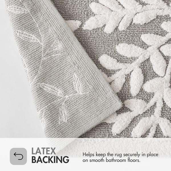 image:imageMadison Park Serene Tufted Bath Rug Cotton Absorbent 21 x 34 Sage GreenGrey